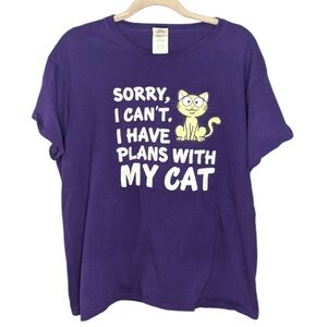 Vintage Gildan Funny Cat person Kitty T-shirt woman's XL cat lover humor shirt